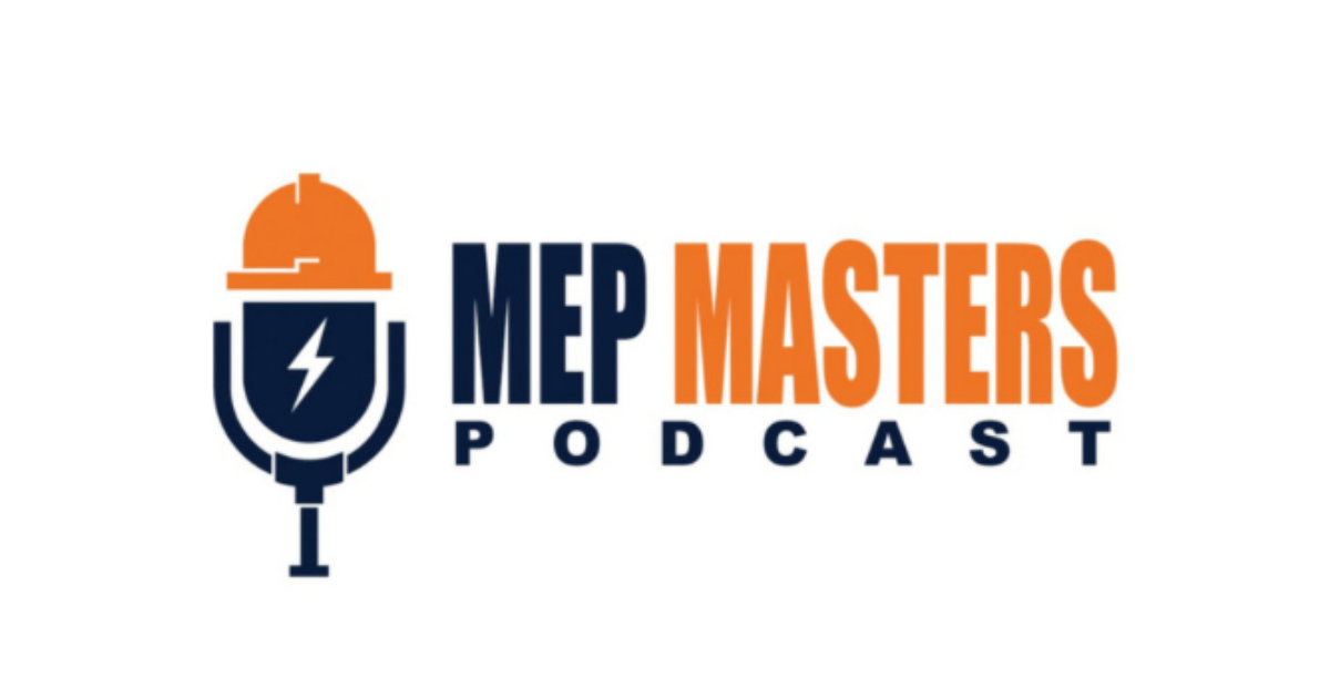 white background with orange and black type of mep masters podcast logo for Amy Marks podcast